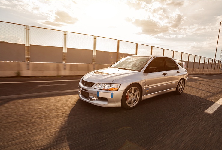 Mitsubishi evolution driving 