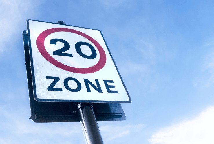 20 mph speed limit sign