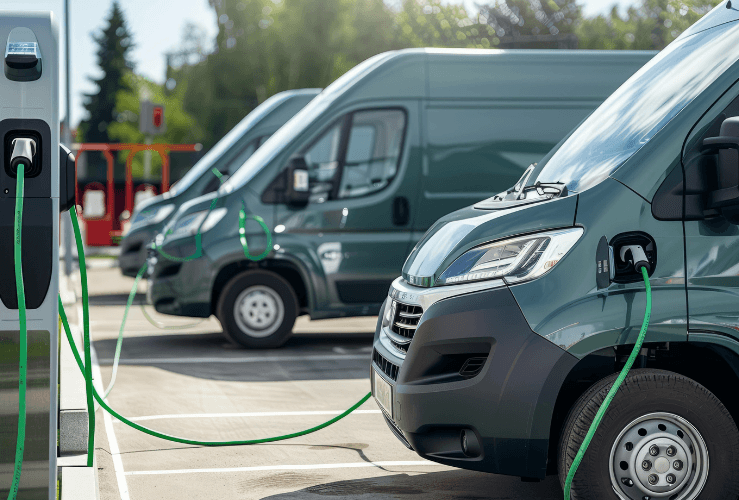 Fleet electric vans charging