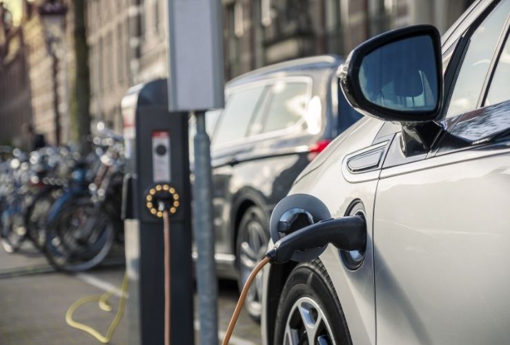 Charging electric vehicle at public charging point