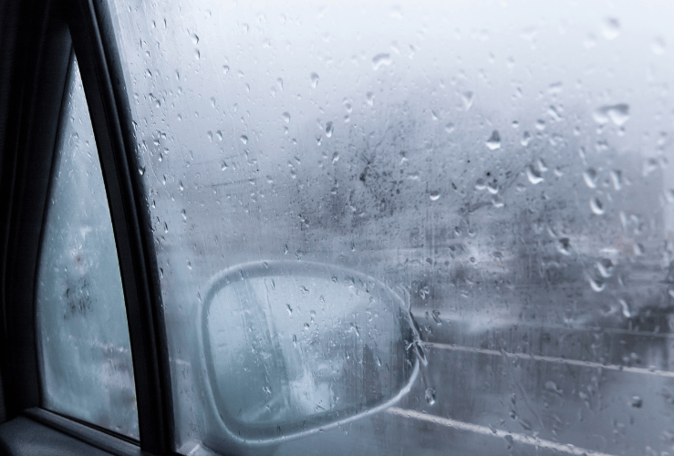 Condensation on inside of car window