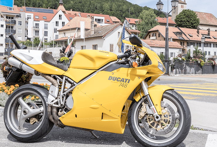 Motorbike on the side of the street