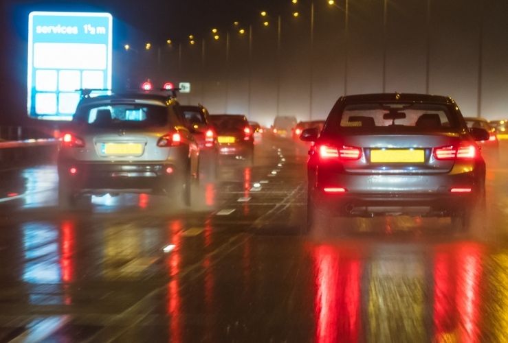 UK motorway at night