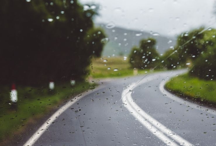 Rainy day on the road