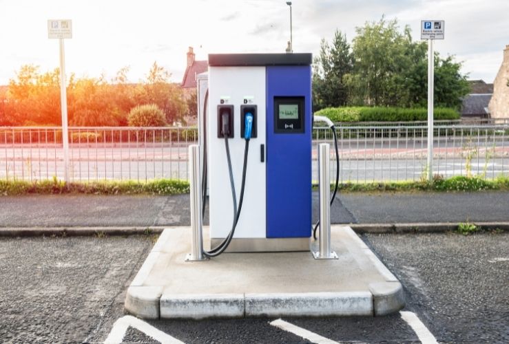 EV charger station in car park