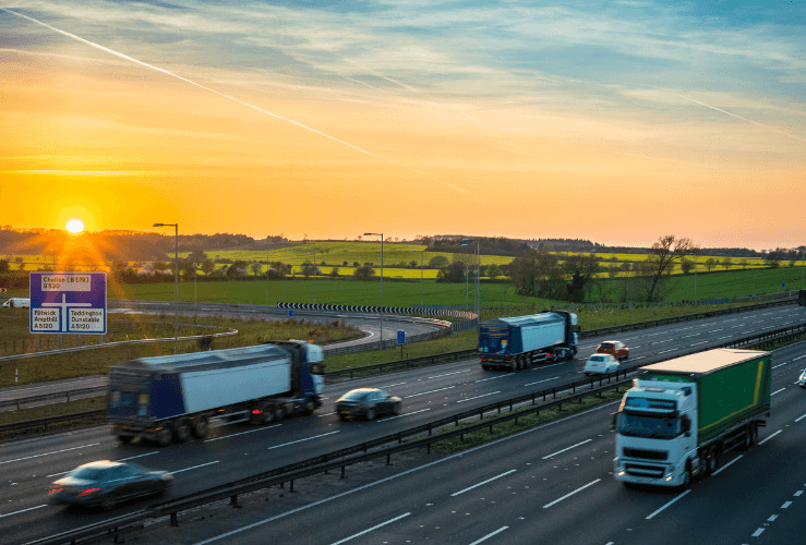 Business fleet vehicles on UK Motorway