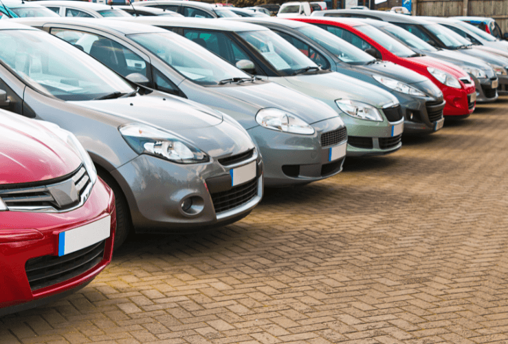 Row of Used Cars