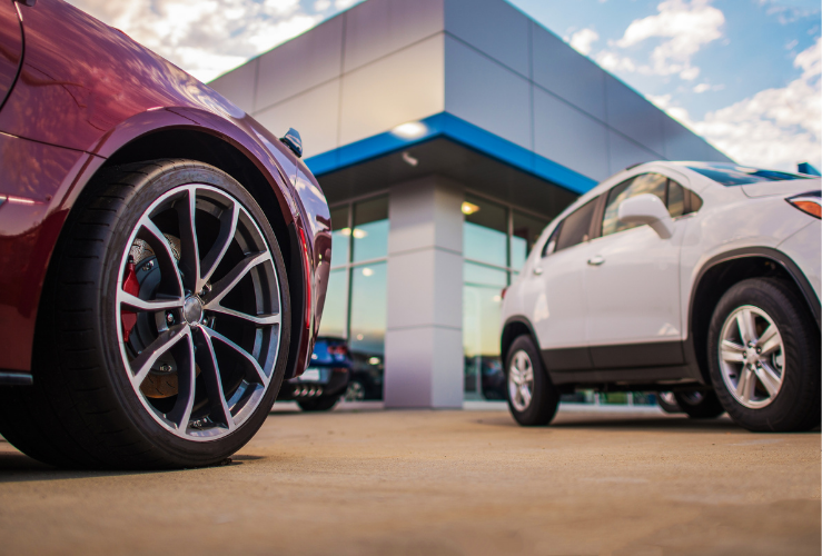 Cars at car dealership