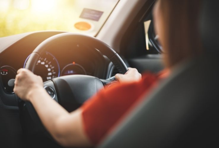 Girl driving car