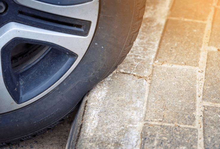 Tyre bulge from parking too close to kerb