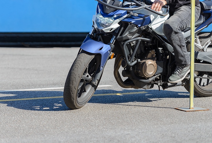 Training at a motorcycle school