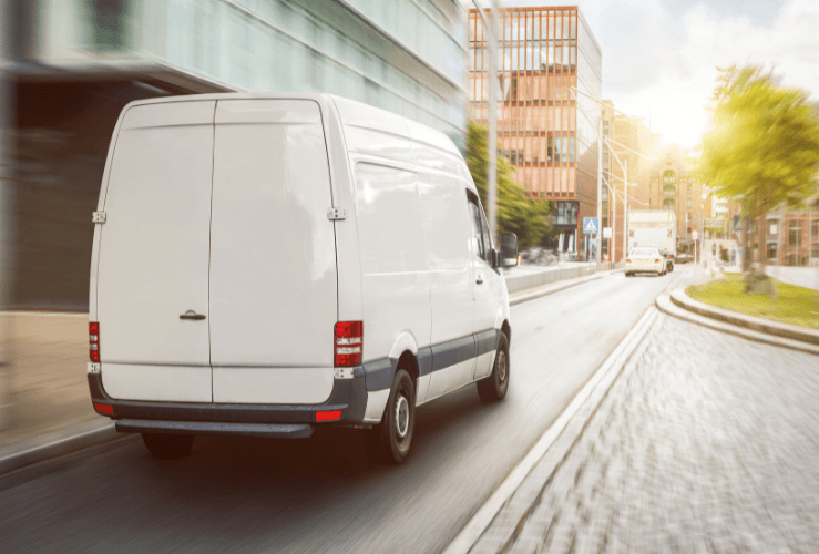 Larger van parked in London street