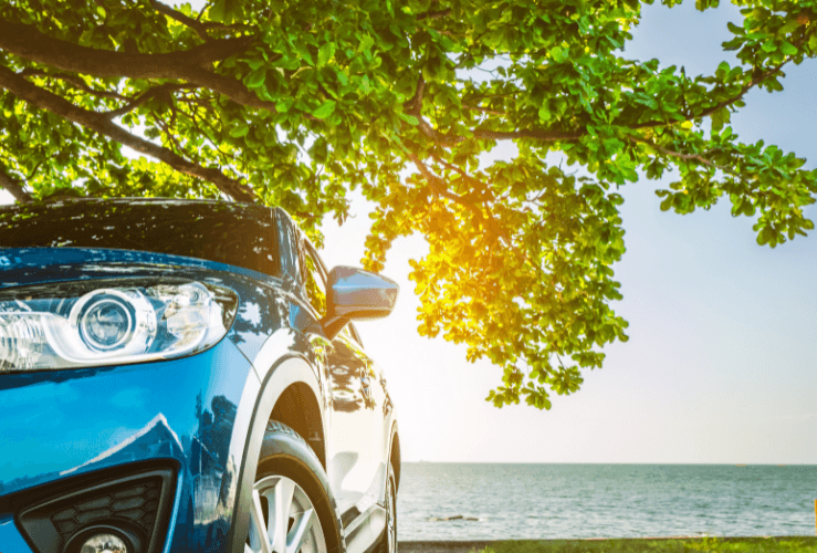 Car parked in shade