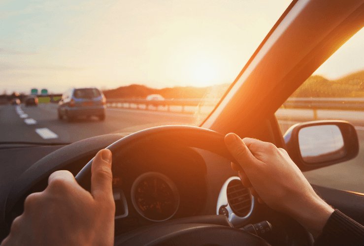 Check your car mirrors when driving on a motorway