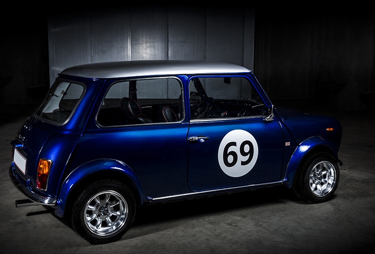 Blue mini cooper