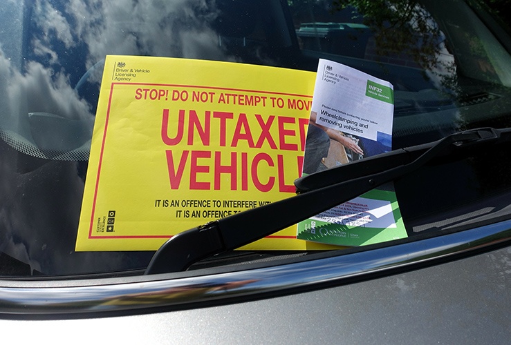 Parking fine on a car windscreen