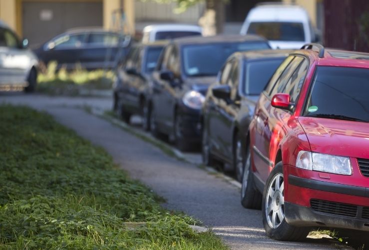 Car parked on pavement