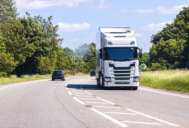 Large Haulage Vehicle driving on road