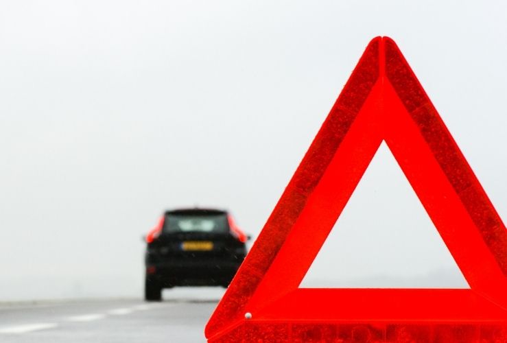 Car breakdown warning triangle