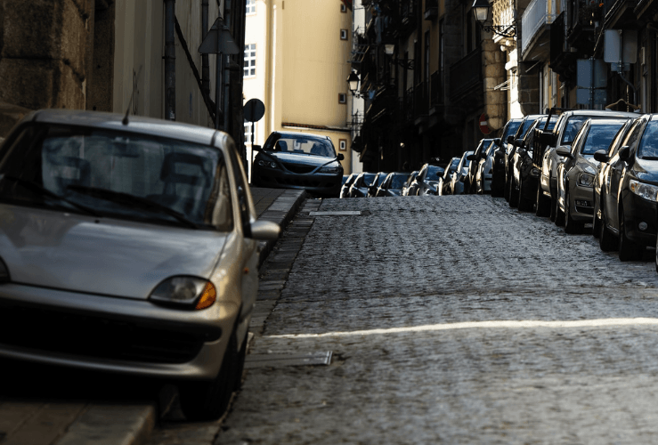 Car parked on pavement