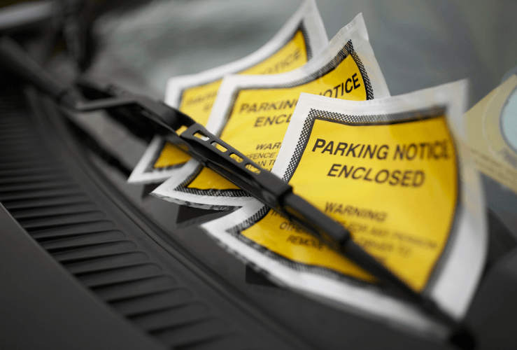 Parking tickets on car windscreen